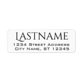 Étiquette Nom de famille et adresse de retour personnalisés  (Devant)
