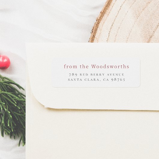 Étiquette Nom de famille rouge minimal