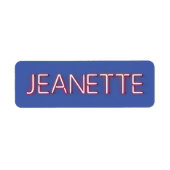 Étiquette Nom de Jeanette en néon brillant (Devant)