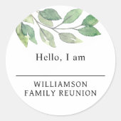 Étiquette Nom de la famille Réunion (Devant)