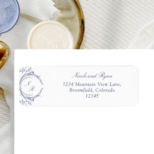 Étiquette Nom de l'adresse de retour du mariage élégant du m