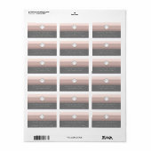 Étiquette Nom de l'adresse du monogramme Rose gris minimal R (Feuille entière)