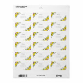 Étiquette Nom de l'anniversaire de la Squeeze citron (Feuille entière)