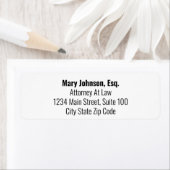 Étiquette Nom de l'avocat Titre d'emploi en gras Adresse de  (En situation)