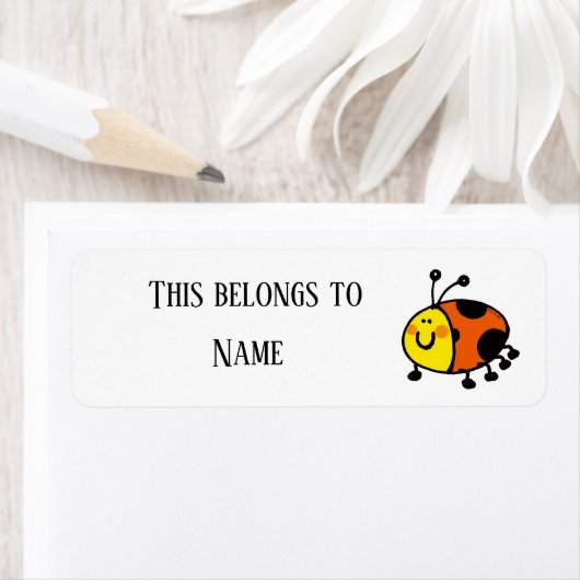 Étiquette Nom de l'école de coccinelle mignonne  (En situation)
