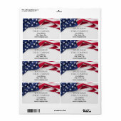 Étiquette Nom de l'entreprise American Flag (Feuille entière)
