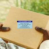 Étiquette Nom de l'entreprise en surbrillance sur un fond bl