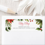 Étiquette Nom de l'entreprise Mistletoe Christmas Adresse de<br><div class="desc">Berries Mistletoe Staff Christmas Return Address Label que vous pouvez facilement customiser en cliquant sur le bouton "Personnaliser" pour ajouter votre nom d'entreprise et votre adresse de retour.</div>