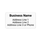 Étiquette Nom de l'entreprise Noir Blanc Numéro de téléphone (Devant)