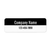 Étiquette Nom de l'entreprise Numéro de téléphone Noir et Bl (Devant)