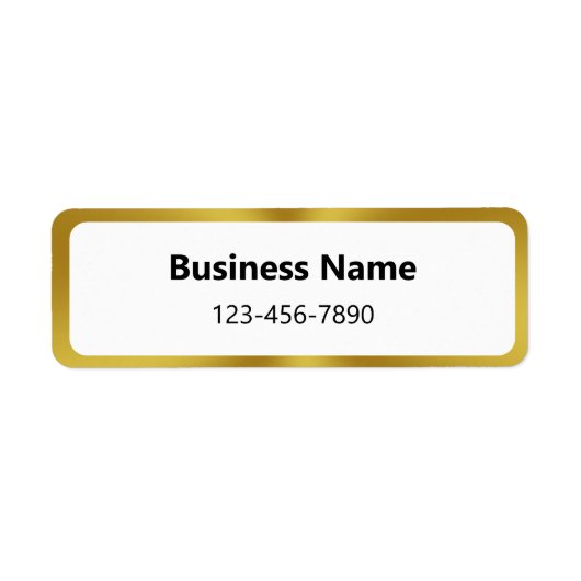 Étiquette Nom de l'entreprise Numéro de téléphone Or et blan (Devant)