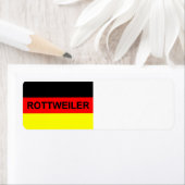 Étiquette nom de rottweiler sur le drapeau (En situation)