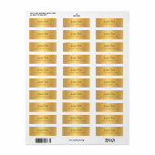 Étiquette Nom de script à main créative Gold Look élégant mo (Feuille entière)