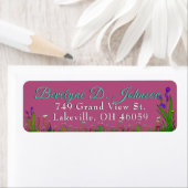 Étiquette Nom de script Bordure de gazon et de fleurs sur fo (En situation)