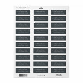 Étiquette Nom de script chic Désactivé Noir Adresse de retou (Feuille entière)