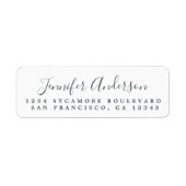 Étiquette Nom de script chic Monogramme Adresse de retour (Devant)