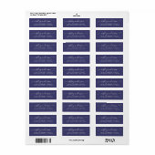 Étiquette Nom de script chic Nom de la marine Bleu Adresse d (Feuille entière)