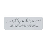 Nom de script chic Pastel Blue Adresse de retour