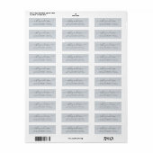Étiquette Nom de script chic Pastel Blue Adresse de retour (Feuille entière)