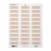 Étiquette Nom de script chic Pastel Pink Adresse de retour (Feuille entière)