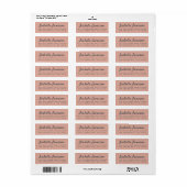 Étiquette Nom de script élégant Dusty rose Adresse de retour (Feuille entière)