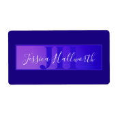 Étiquette Nom de script élégant moderne & Monogram Ombre Pur (Devant)