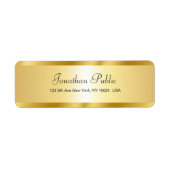 Étiquette Nom de script manuscrit Gold Modèle Élégant (Devant)