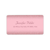 Étiquette Nom de script manuscrit Modèle Rose Parties scinti (Devant)