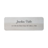 Étiquette Nom de script manuscrit Texte Bois Adresse de reto (Devant)