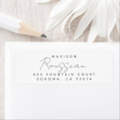 Étiquette Nom de script minimal moderne Adresse de retour (En situation)