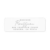 Étiquette Nom de script minimal moderne Adresse de retour (Devant)