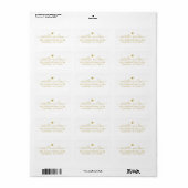 Étiquette Nom de signature de cœur doré minimal en script (Feuille entière)