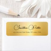 Étiquette Nom de typographie Gold Look Elegant Adresse de re (En situation)