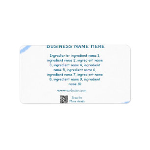 Étiquette Nom d'ingrédient ajouter nom d'entreprise site Web