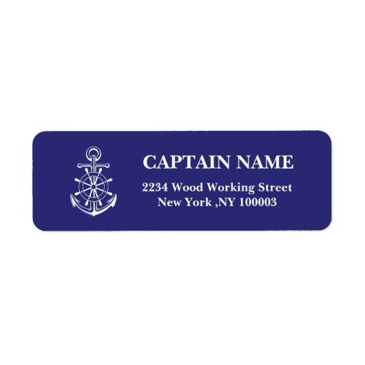 Étiquette Nom du capitaine personnalisé marine Adresse de re (Devant)