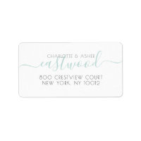 Nom du couple Mariage vert Monogramme Adresse de r