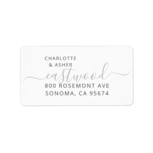 Étiquette Nom du couple Monogramme Adresse de retour