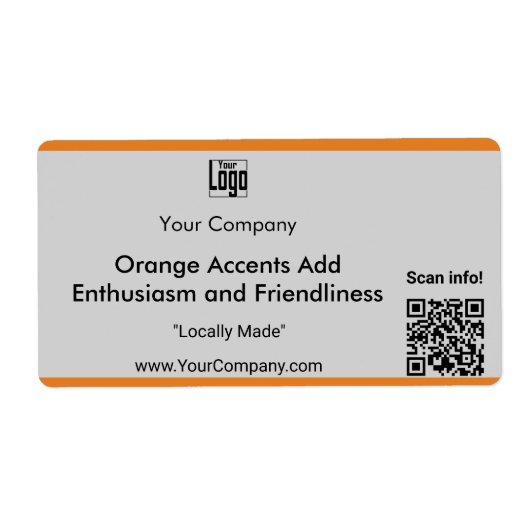 Étiquette Nom du logo de l'entreprise Motto QR Code Marketin (Devant)