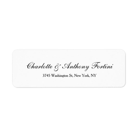 Étiquette Nom du mariage Script d'écriture manuscrite classi (Devant)