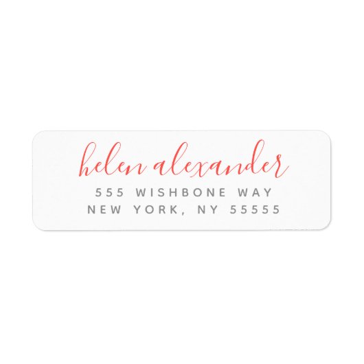 Étiquette Nom du script Adresse de retour de corail personna (Devant)