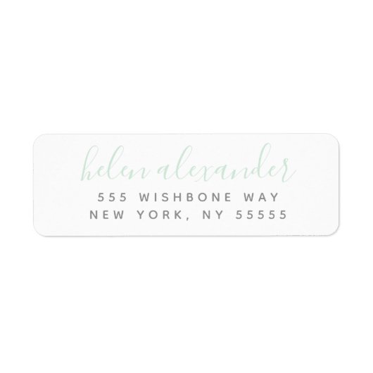 Étiquette Nom du script Adresse verte personnalisée de la me (Devant)