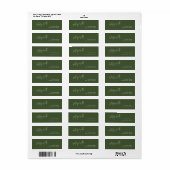 Étiquette Nom du script Forêt verte Adresse de retour Étique (Feuille entière)