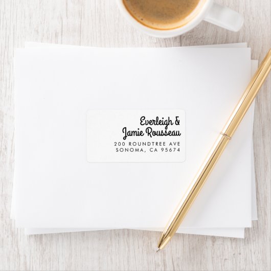 Étiquette Nom du script rétro Couple Adresse de retour (En situation)