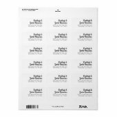 Étiquette Nom du script rétro Couple Adresse de retour (Feuille entière)