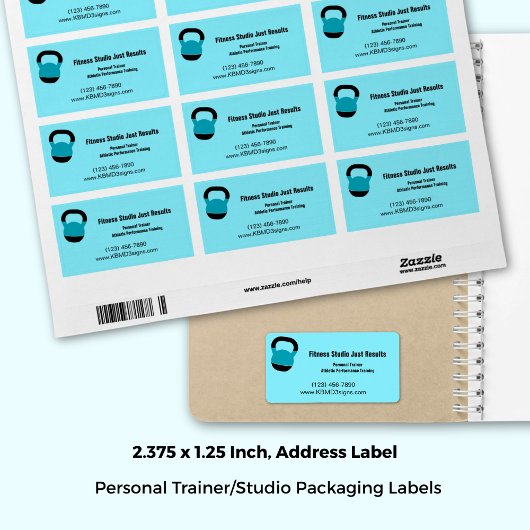 Étiquette Nom du Studio de Fitness Spécialité Kettlebell Adr