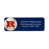 Étiquette Nom du ventilateur de baseball et Monogramme Étiqu (Devant)