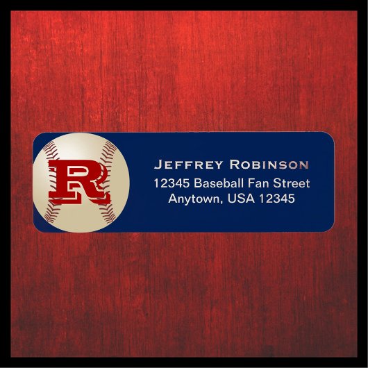 Étiquette Nom du ventilateur de baseball et Monogramme Étiqu