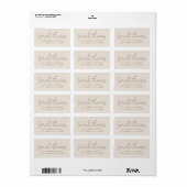 Étiquette Nom écrit à la main clair brun adresse de retour (Feuille entière)