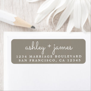 Étiquette Nom élégant Mariage gris Adresse de retour