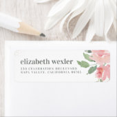 Étiquette Nom en minuscules gras Aquarelle Rose et Parties s (En situation)